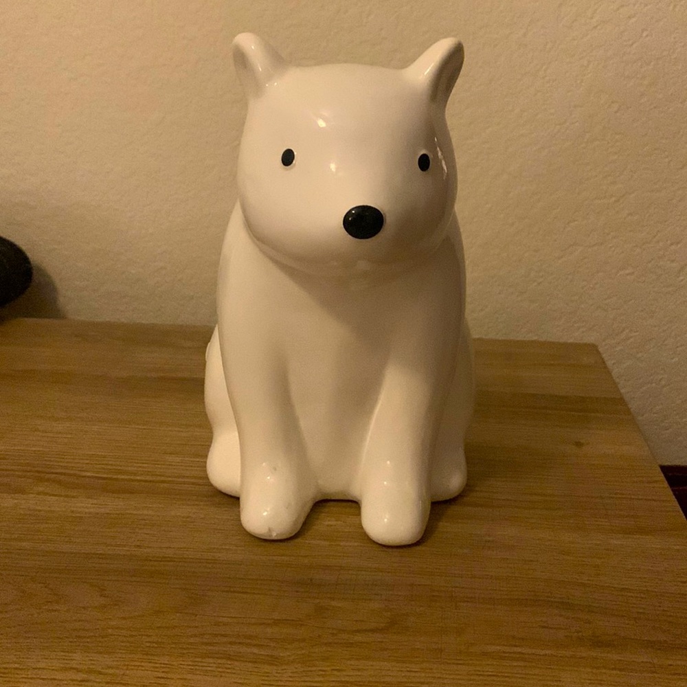 Ceramic piggy bank white bear